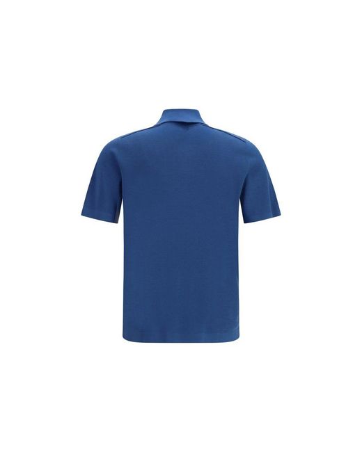 Burberry Blue Wool Oves Aries Polo Shirt for men