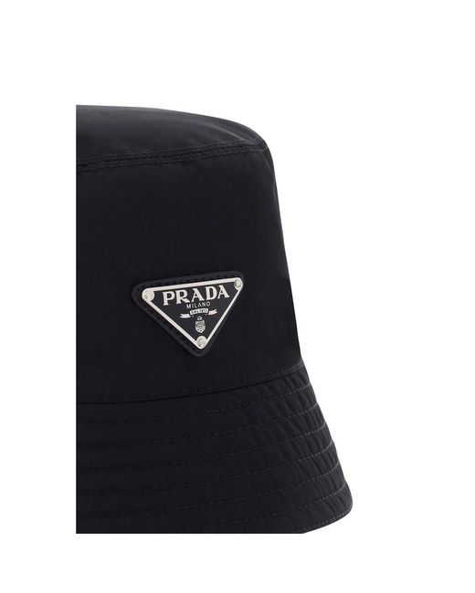Prada Black Polyamide Bucket Hat for men