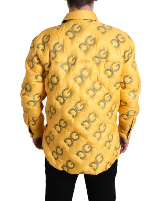 Dolce & Gabbana Yellow Elegant Padded Blouson Jacket for men