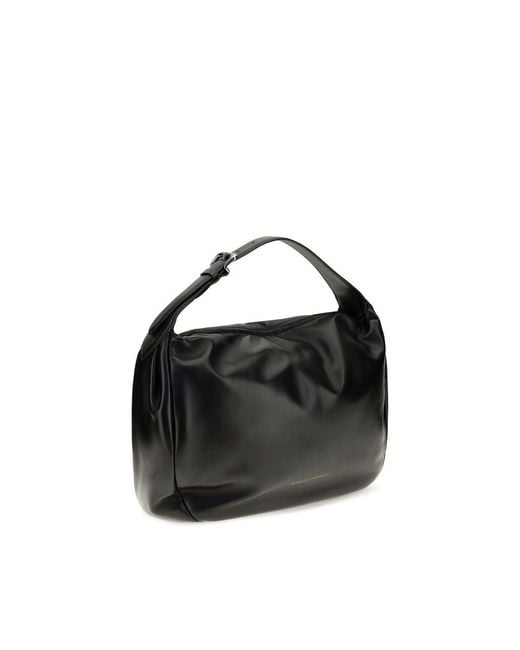 Brunello Cucinelli Black Calf Leather Bos Taurus Shoulder Bag