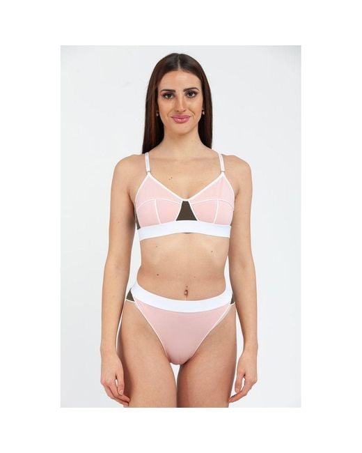 Moschino Pink Multicolor Cotton Bra