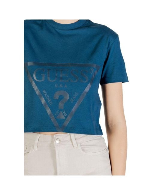 Guess Blue Cotton T-Shirt