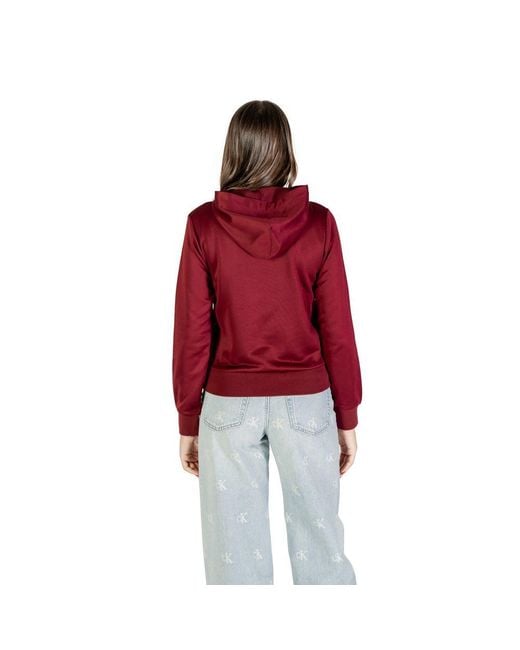 Calvin Klein Red Bordeaux Cotton Hoodie