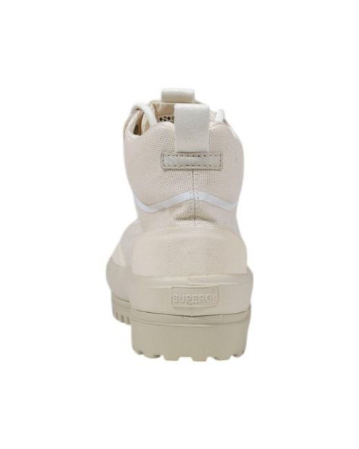 Superga White Beige Fabric Sneaker