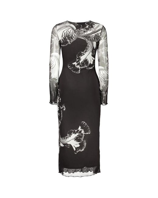 Desigual Gray Black Polyester Dress
