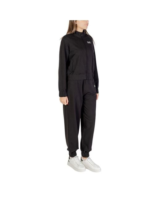 EA7 Black Cotton Tracksuit