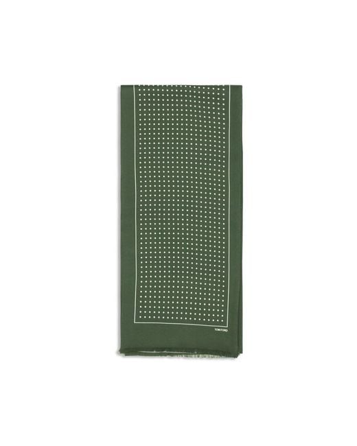 Tom Ford Green Silk Scarf for men