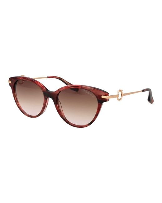 Trussardi Brown Multicolor Acetate Sunglasses