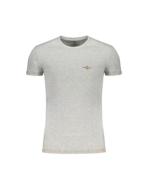 Aeronautica Militare Gray Cotton T-Shirt for men