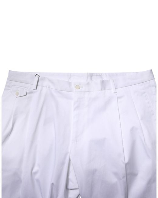Dolce & Gabbana Gray Cotton Dress Slim Formal Trouser Pants Elastane for men