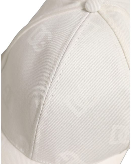 Dolce & Gabbana Natural Men White Cotton Stretch Baseball Capello Hat for men
