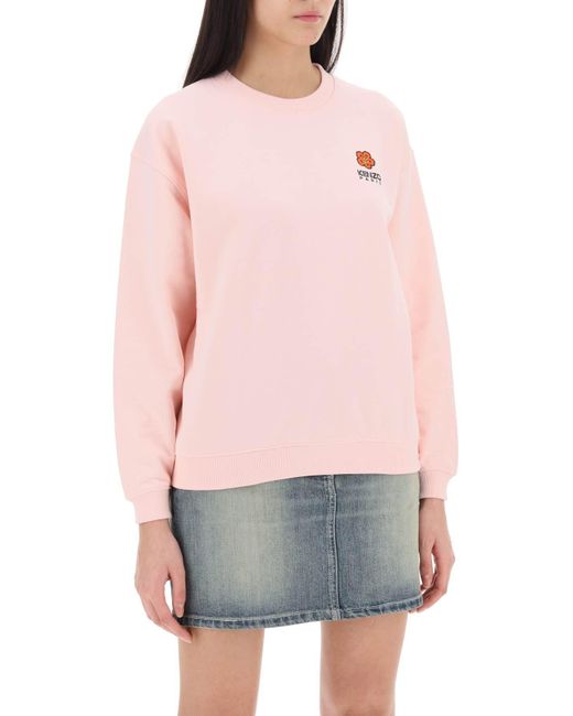 KENZO Pink Crew Neck Sweatshirt With Embroidery