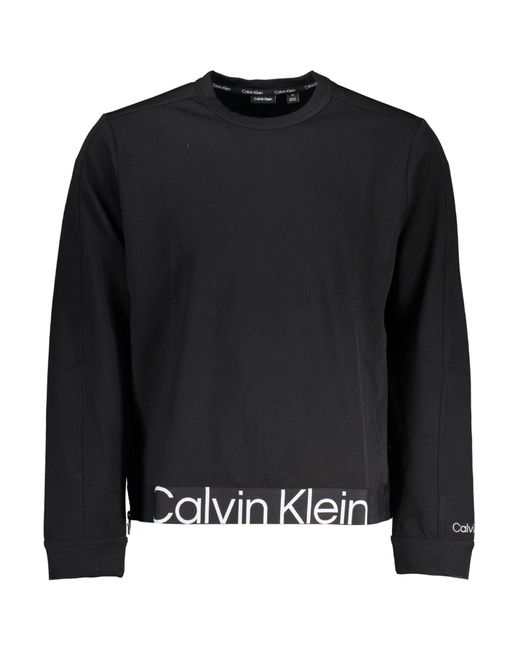 Calvin Klein Black Elegant Sweatshirt With Iconic Embroidery for men