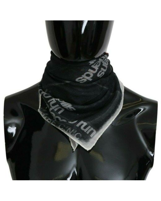CoSTUME NATIONAL Black Monochrome Wool-Blend Scarf Bandana for men