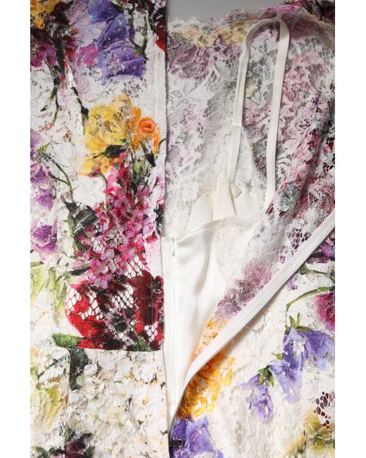 Dolce & Gabbana Red Multicolor Floral Long Sleeve A