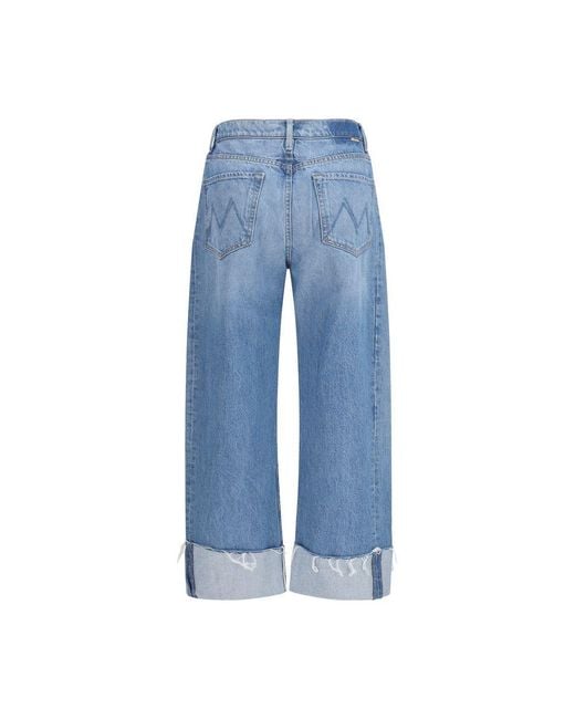 Mother Blue Mother Cotton Cropped Jeans