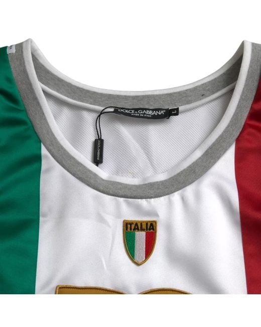 Dolce & Gabbana White Tank Top Italian Flag Style for men