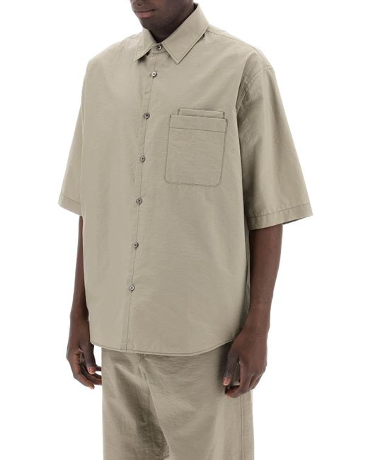 Lemaire Natural Short-Sleeved Cotton Fluid Shirt for men