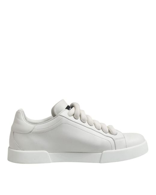 Dolce & Gabbana White Logo Lace Up Low Top Men Sneakers Shoes for men