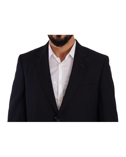 Domenico Tagliente Black Polyester Single Breasted Formal Suit for men