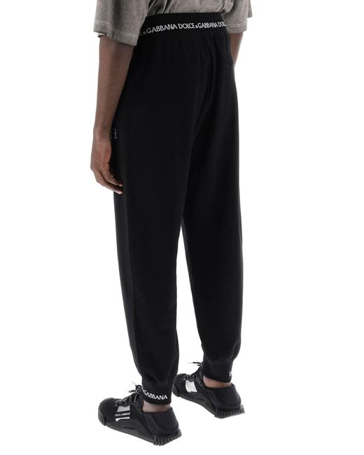 Dolce & Gabbana Black Logo Trim Sweatpants for men