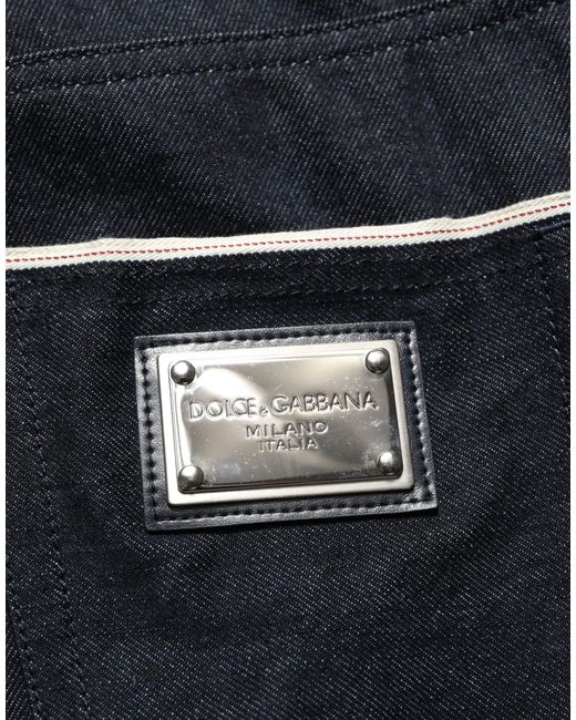 Dolce & Gabbana Black Cotton Mid Waist Classic Men Denim Jeans for men