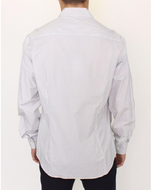 Ermanno Scervino Striped Regular Fit Shirt White Sig10176 for men