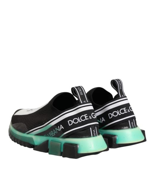 Dolce & Gabbana Green Black Slip On Sorrento Men Sneakers Shoes for men