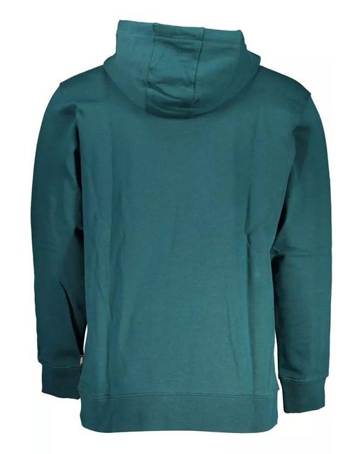 Vans Green Cotton Hooded Sweatshirt With Central Pocket for men