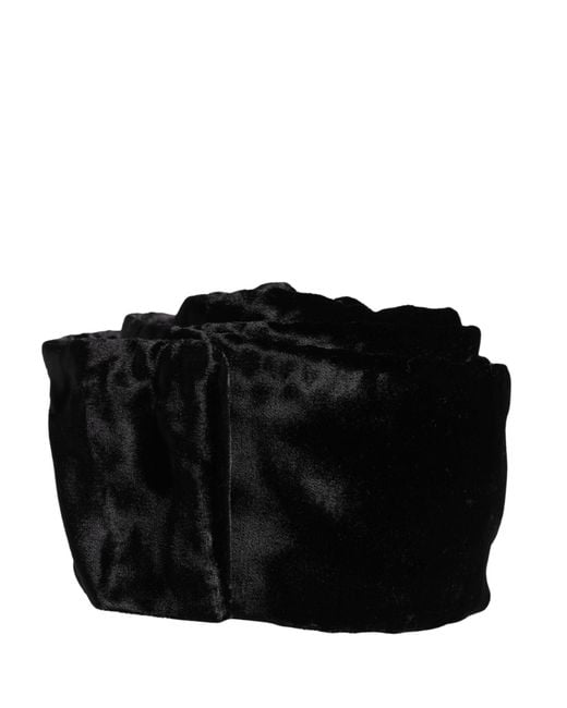 Dolce & Gabbana Black Viscose Satin Waist Cintura Belt