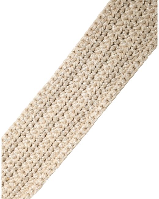 Ermanno Scervino Natural Beige Woven Vintage Metal Buckle Waist Belt