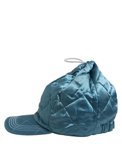 Dolce & Gabbana Blue Men Teal Polyester Quilted Baseball Cap Hat for men