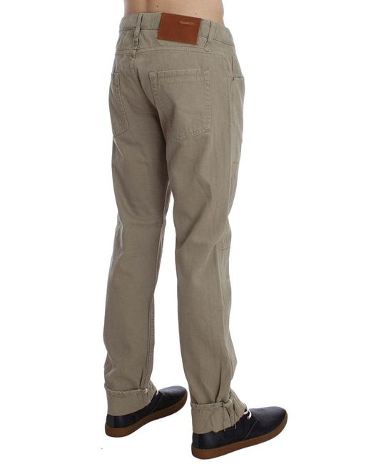 Acht Natural Cotton Patchwork Jeans Beige Sig30450 for men