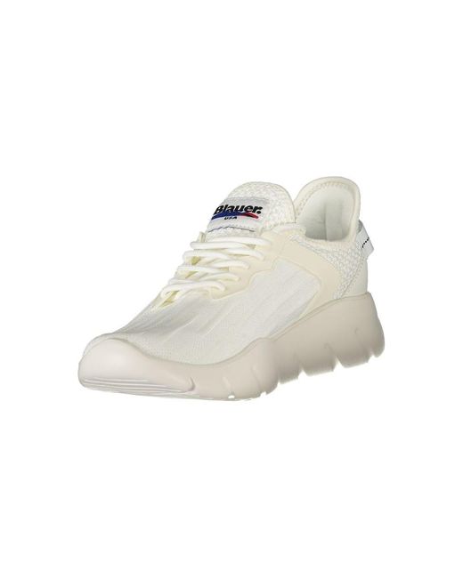 Blauer White Polyester Sneaker for men