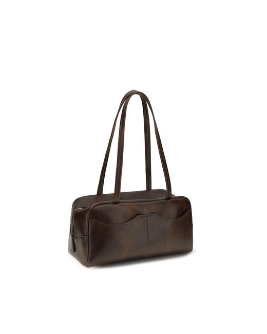 Prada Brown Calf Leather Bos Taurus Shoulder Bag