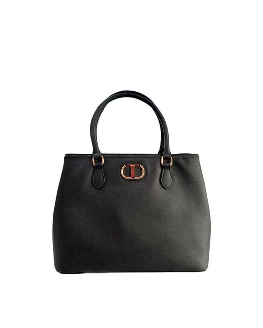Twinset Black Yellow Polyurethane Shoulder Bag