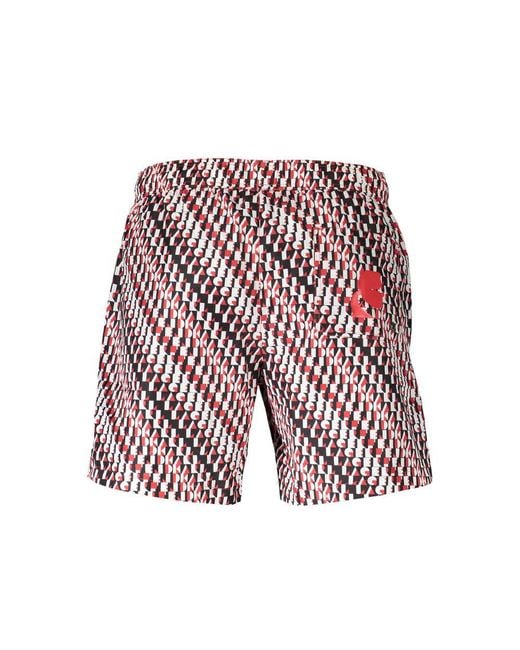 Karl Lagerfeld Red Polyester Swim Boxer for men