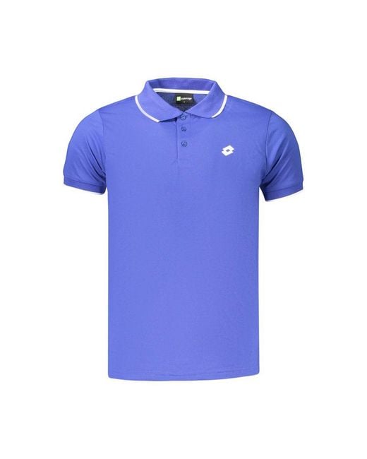 Lotto Leggenda Blue Polyester Men's Polo Shirt for men