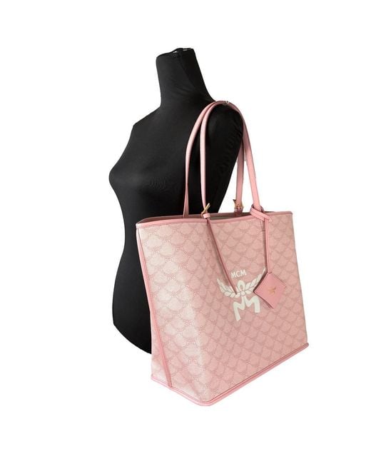 MCM Pink Medium Himmel Shopper Medium Tote Bag