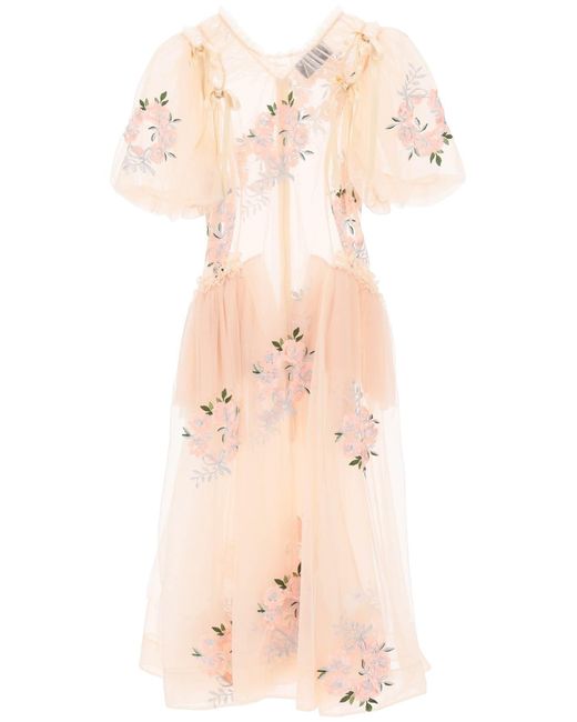 Simone Rocha Pink I Live In Embroidered Tulle.