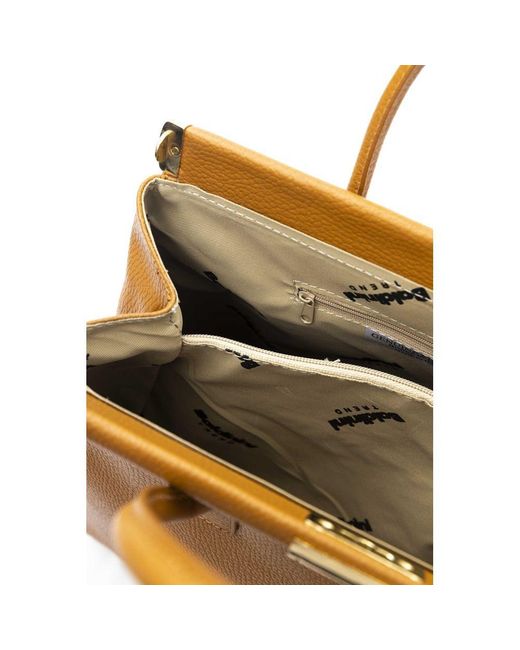 Baldinini Metallic Brown Leather Shoulder Bag