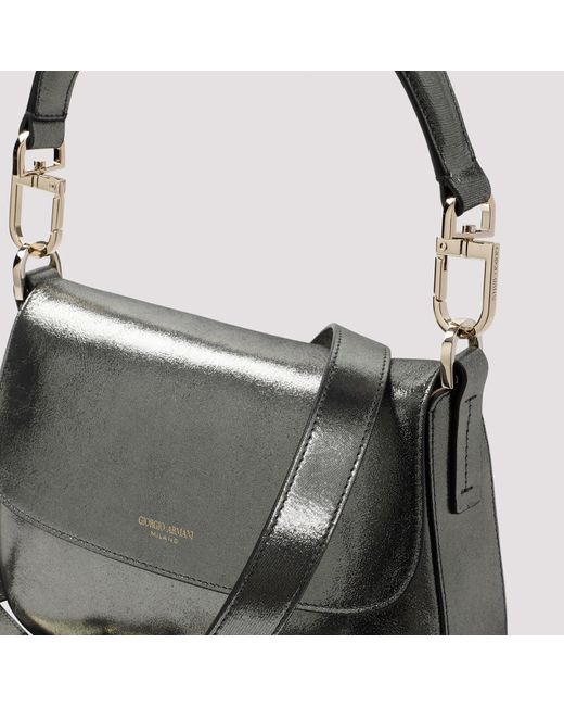 Giorgio Armani Black Calf Leather Bag in Grey | Lyst UK