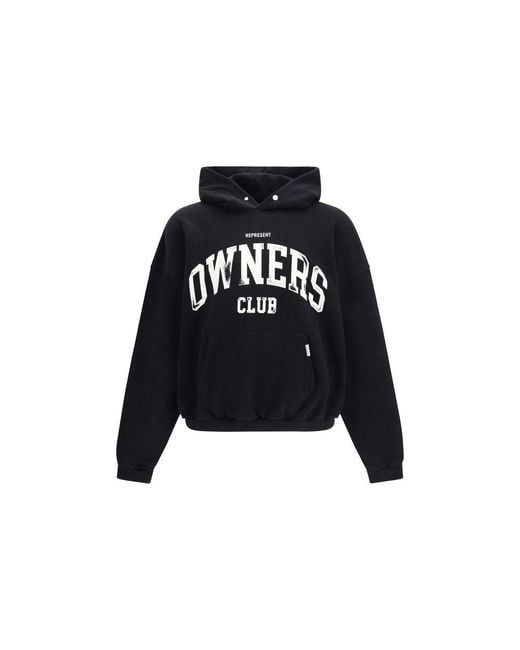 Represent Black Cotton Sweatshirt for men