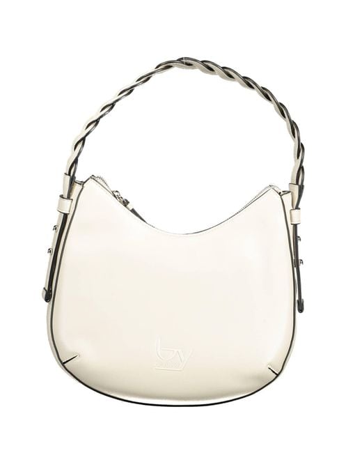 Byblos White Chic Shoulder Bag With Contrasting Details