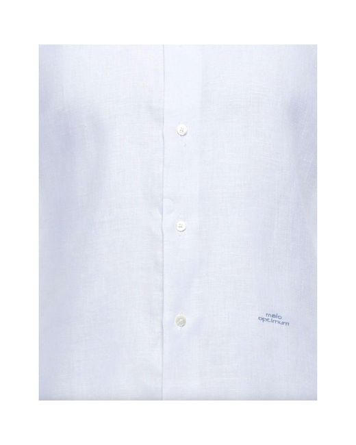 Malo White Linen Shirt for men