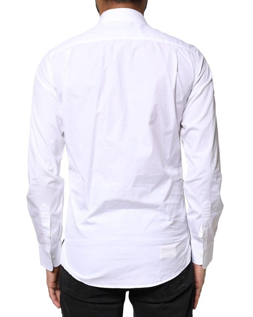 Dolce & Gabbana White Cotton Long Sleeves Formal Dress Shirt for men