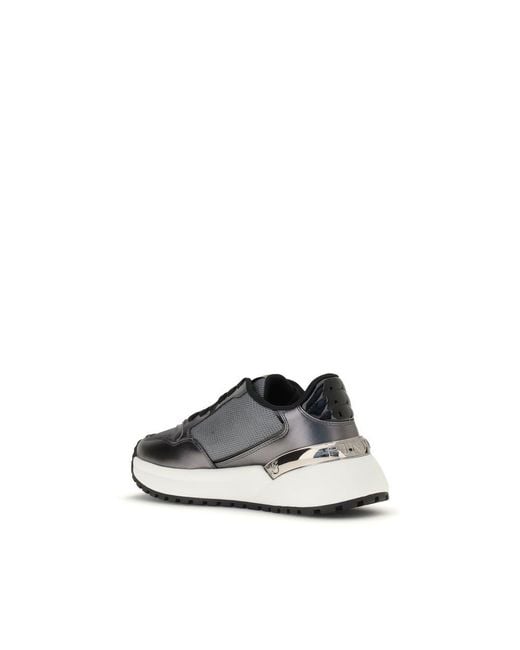 Pinko Gray Calf Leather Bos Taurus Athletic Sneakers