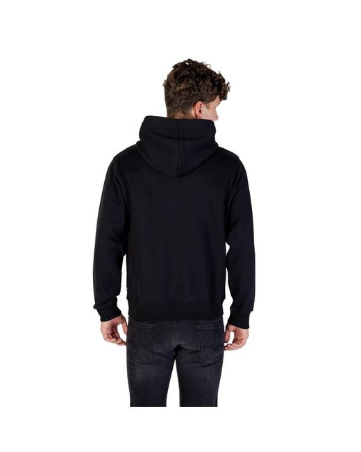 Replay Black Cotton Hoodie for men