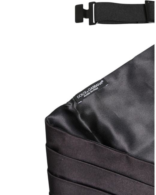 Dolce & Gabbana Black Pleated Silk Cummerbund for men