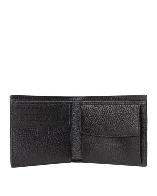 Testoni Black Leather Wallet for men